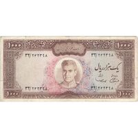 اسکناس 1000 ریال (آموزگار - سمیعی) نوشته سیاه - تک - VF25 - محمد رضا شاه
