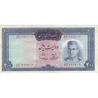 اسکناس 200 ریال (آموزگار - سمیعی) - تک - EF45 - محمد رضا شاه