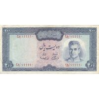 اسکناس 200 ریال (آموزگار - سمیعی) - تک - VF35 - محمد رضا شاه