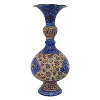 گلدان میناکاری طرح گل و مرغ - 20 سانتی - کد: 028755