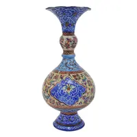 گلدان میناکاری طرح گل و مرغ - 20 سانتی - کد: 028756