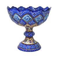 جاشکلاتی میناکاری طرح گل و مرغ - 11 سانتی - کد: 028758
