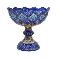 جاشکلاتی میناکاری طرح گل و مرغ - 11 سانتی - کد: 028759