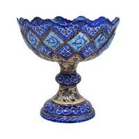 جاشکلاتی میناکاری طرح گل و مرغ - 11 سانتی - کد: 028759