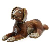 مجسمه میناکاری طرح سگ نشسته آنتیک