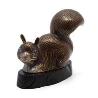 مجسمه میناکاری طرح سنجاب (با پایه) آنتیک