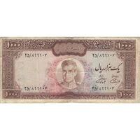 اسکناس 1000 ریال (آموزگار - فرمان فرماییان) - تک - VF25 - محمد رضا شاه