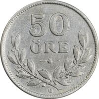 سکه 50 اوره 1928 گوستاو پنجم - EF40 - سوئد