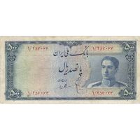 اسکناس 500 ریال مینیاتور - تک - VF35 - محمد رضا شاه