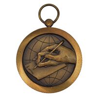 مدال برنز سواد آموزی (ضخیم) - AU - محمد رضا شاه