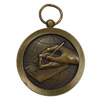 مدال برنز سواد آموزی (ضخیم) - EF - محمد رضا شاه