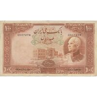 اسکناس 100 ریال پشت فارسی (شماره لاتین) - تک - VF35 - رضا شاه