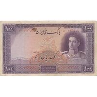 اسکناس 100 ریال بنفش - تک - VF35 - محمد رضا شاه