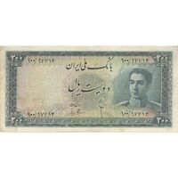 اسکناس 200 ریال سری سوم - تک - EF45 - محمد رضا شاه