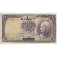 اسکناس 10 ریال پشت فارسی (با مهر) - تک - VF30 - رضا شاه