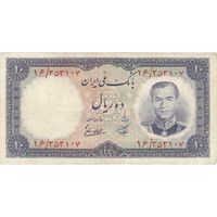 اسکناس 10 ریال 1337 - تک - VF35 - محمد رضا شاه