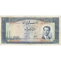 اسکناس 200 ریال 1330 (شماره قرمز) - تک - VF30 - محمد رضا شاه