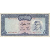 اسکناس 200 ریال (آموزگار - جهانشاهی) - تک - VF25 - محمد رضا شاه