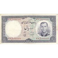 اسکناس 10 ریال 1340 (شماره قرمز) - تک - AU55 - محمد رضا شاه