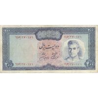اسکناس 200 ریال (آموزگار - جهانشاهی) - تک - VF30 - محمد رضا شاه