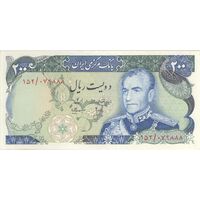 اسکناس 200 ریال (انصاری - مهران) شهیاد آریامهر - تک - AU58 - محمد رضا شاه