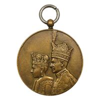 مدال برنز آویزی تاجگذاری 1346 (روز) ضرب ایران - EF - محمد رضا شاه