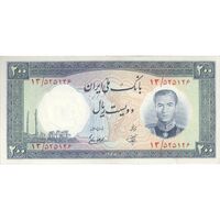 اسکناس 200 ریال 1337 - تک - AU58 - محمد رضا شاه