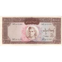 اسکناس 1000 ریال (آموزگار - سمیعی) نوشته قرمز - AU50 - محمد رضا شاه