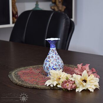 گلدان میناکاری طرح گل و مرغ - 13 سانتی در چیدمان