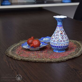 گلدان میناکاری طرح گل و مرغ - 13 سانتی در چیدمان