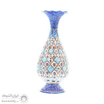 گلدان میناکاری طرح اسلیمی و ختایی - 20 سانتی