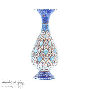 گلدان میناکاری طرح اسلیمی و ختایی - 20 سانتی