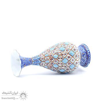 گلدان میناکاری طرح اسلیمی و ختایی - 20 سانتی