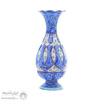 گلدان میناکاری طرح اسلیمی و ختایی - 15 سانتی