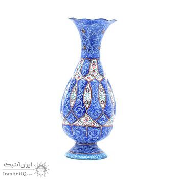 گلدان میناکاری طرح اسلیمی و ختایی - 15 سانتی