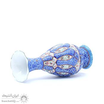 گلدان میناکاری طرح اسلیمی و ختایی - 15 سانتی