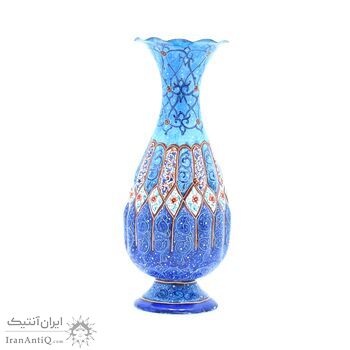 گلدان میناکاری طرح اسلیمی و ختایی - 15 سانتی