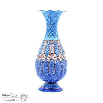 گلدان میناکاری طرح اسلیمی و ختایی - 15 سانتی