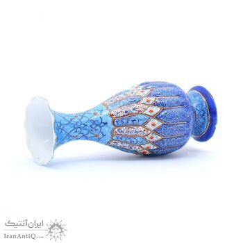 گلدان میناکاری طرح اسلیمی و ختایی - 15 سانتی