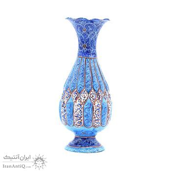 گلدان میناکاری طرح اسلیمی و ختایی - 15 سانتی