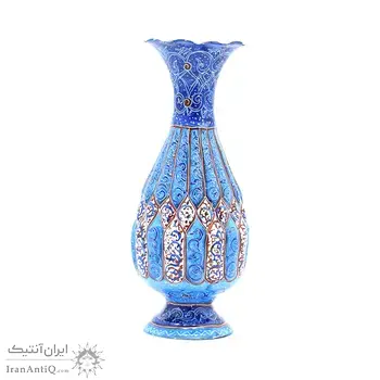 گلدان میناکاری طرح اسلیمی و ختایی - 15 سانتی