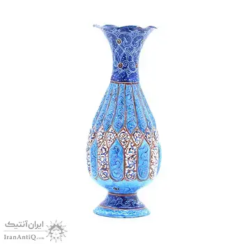 گلدان میناکاری طرح اسلیمی و ختایی - 15 سانتی