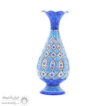 گلدان میناکاری طرح اسلیمی و ختایی - 20 سانتی