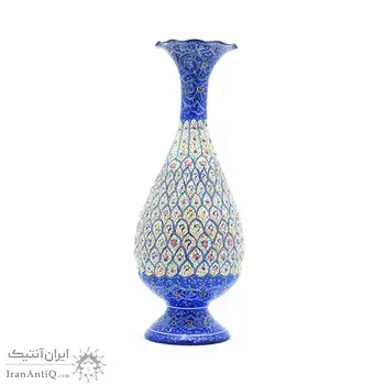 گلدان میناکاری طرح اسلیمی و ختایی - 25 سانتی