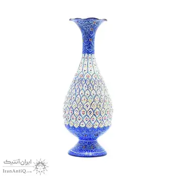 گلدان میناکاری طرح اسلیمی و ختایی - 25 سانتی