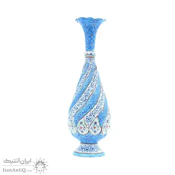 گلدان میناکاری طرح اسلیمی و ختایی - 30 سانتی