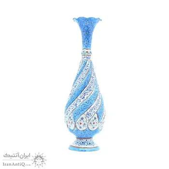 گلدان میناکاری طرح اسلیمی و ختایی - 30 سانتی