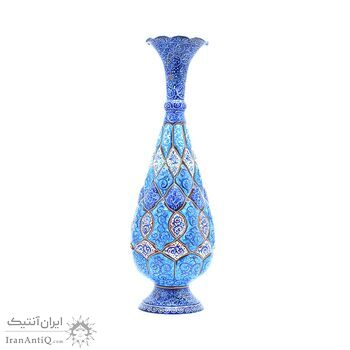 گلدان میناکاری طرح اسلیمی و ختایی - 30 سانتی