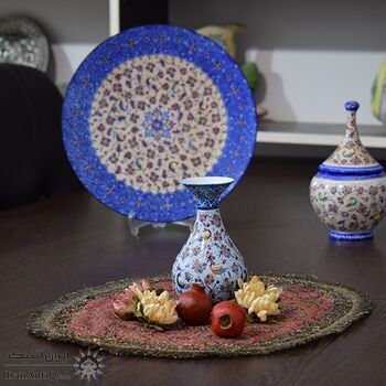 گلدان میناکاری طرح گل و مرغ - 13 سانتی در چیدمان