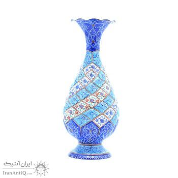 گلدان میناکاری طرح اسلیمی و ختایی - 20 سانتی گلدان میناکاری طرح اسلیمی و ختایی - 20 سانتی